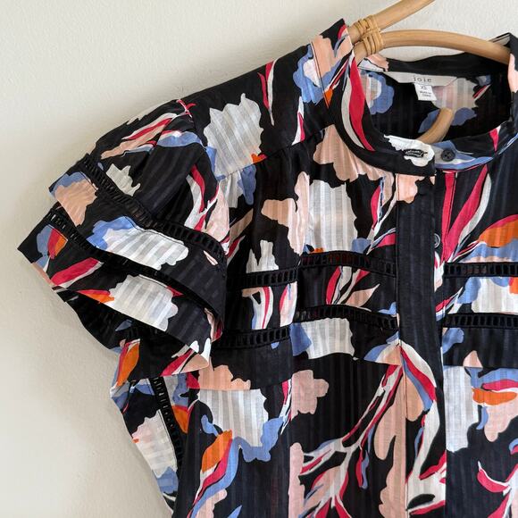 Joie Huxlee Silk Blend Top in Caviar - Revolve -  XS - Picture 4 of 6